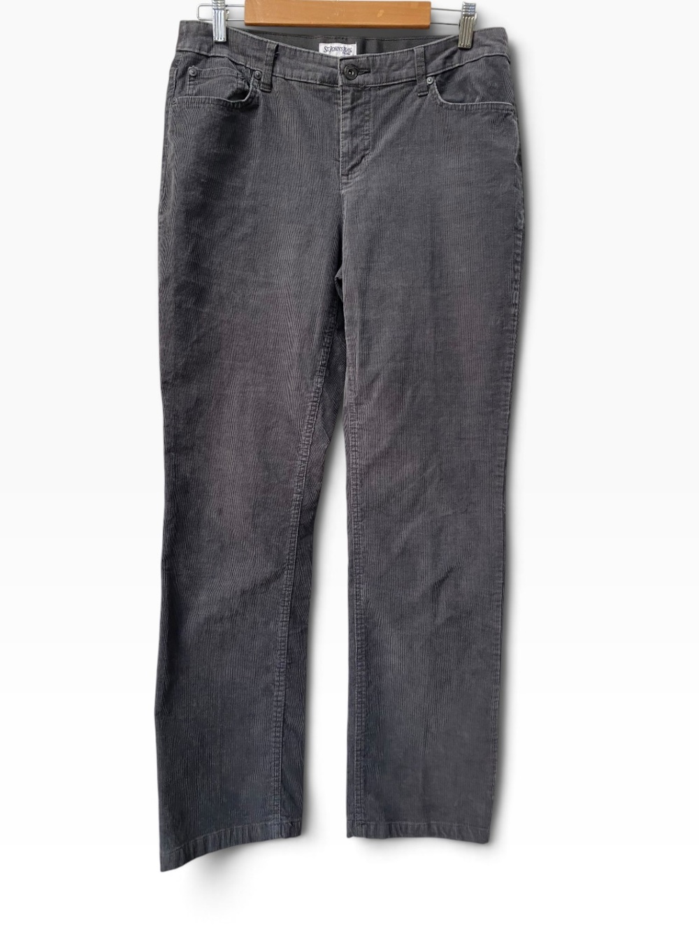 Vintage Corduroy Pants Straight Leg Charcoal Gray size 10 low rise